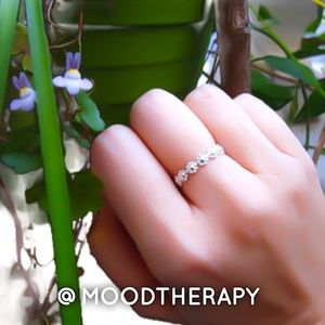925 Sterling Silver Daisy Flower Chain Ring